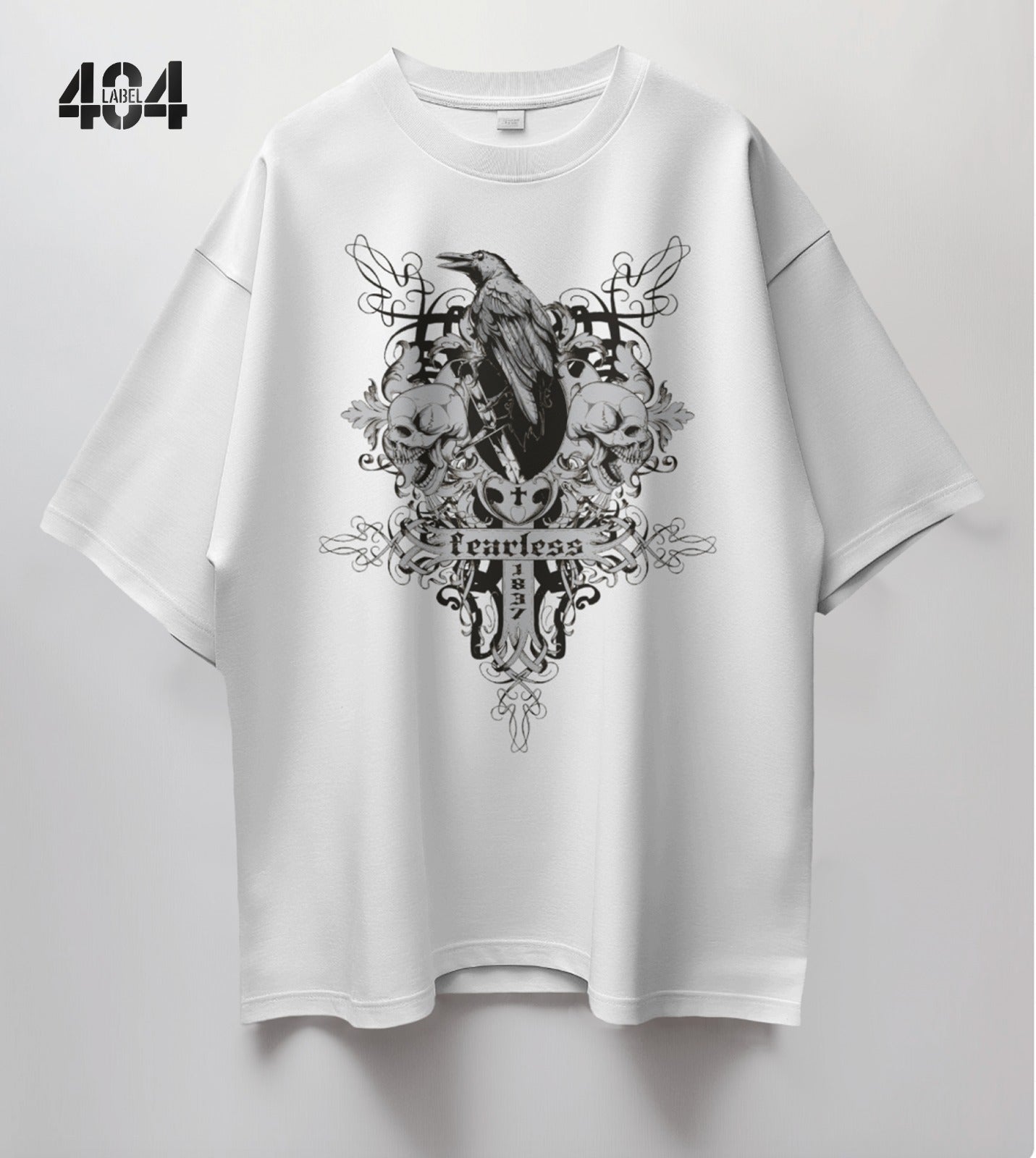 Embody unbreakable spirit with the Fearless Raven Crest T-Shirt,