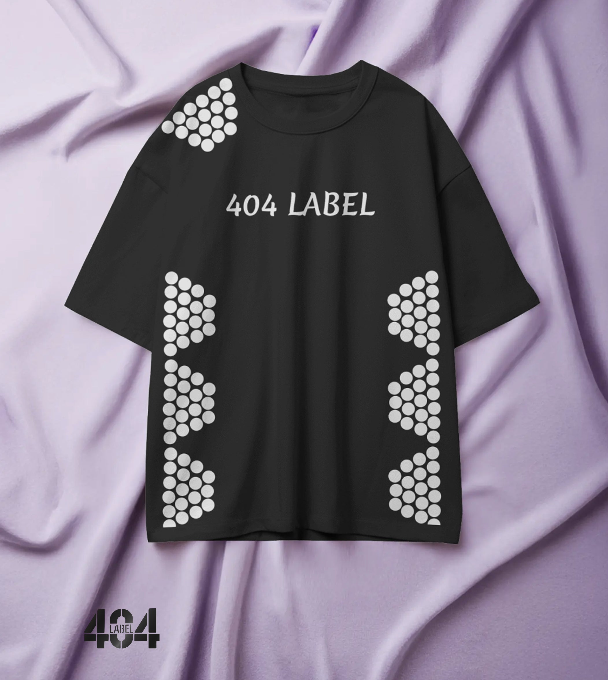 Elevate your streetwear game with the 404 Label Dot Pattern T-Shirt
