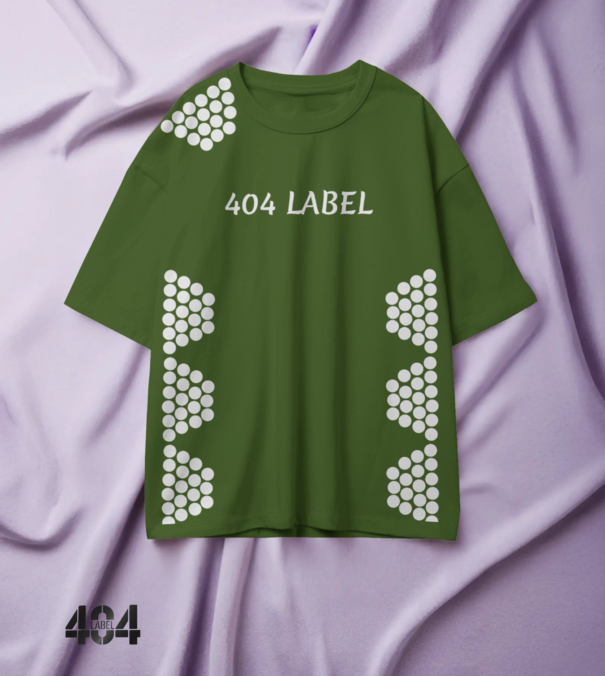 Elevate your streetwear game with the 404 Label Dot Pattern T-Shirt