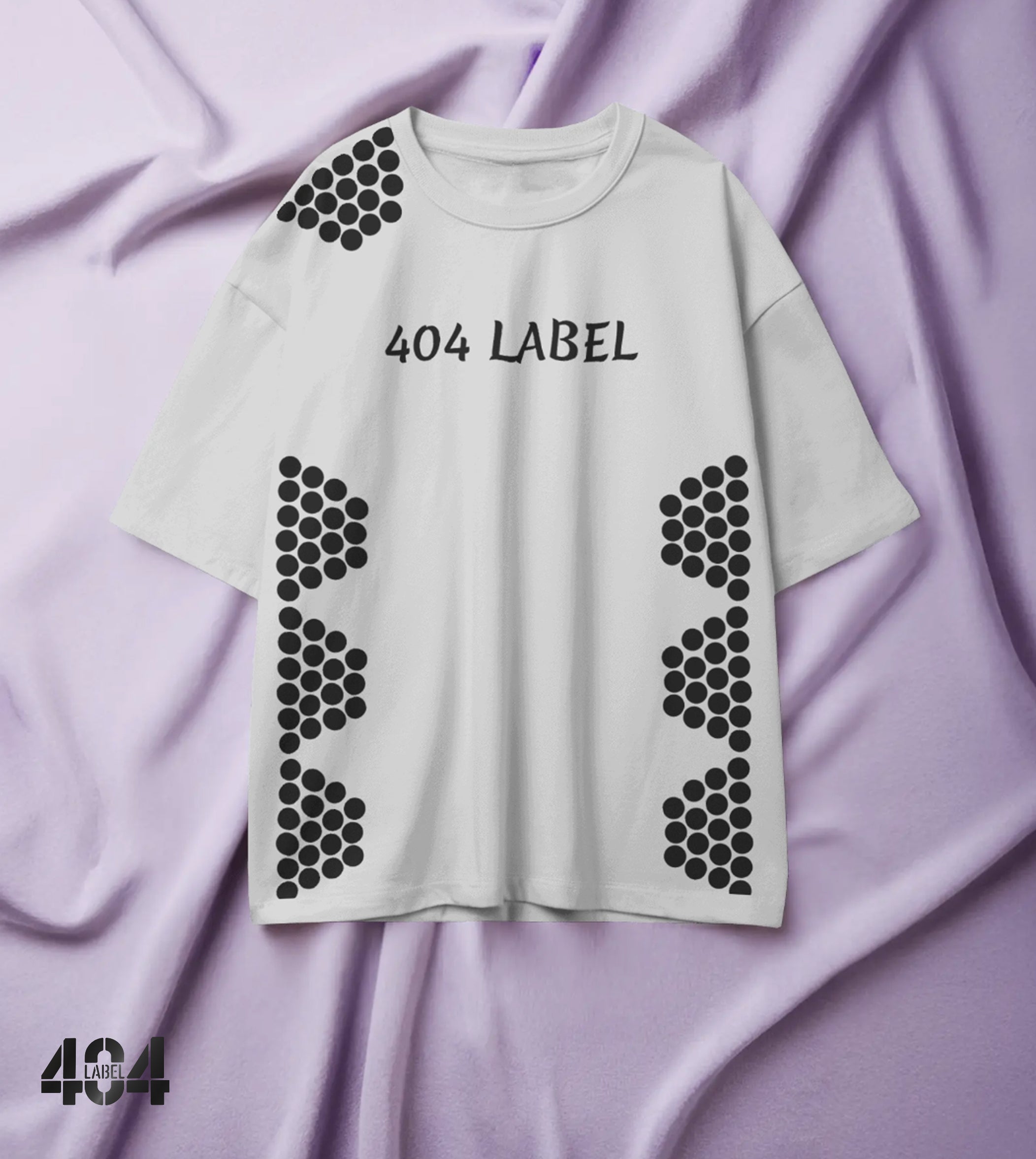 Elevate your streetwear game with the 404 Label Dot Pattern T-Shirt