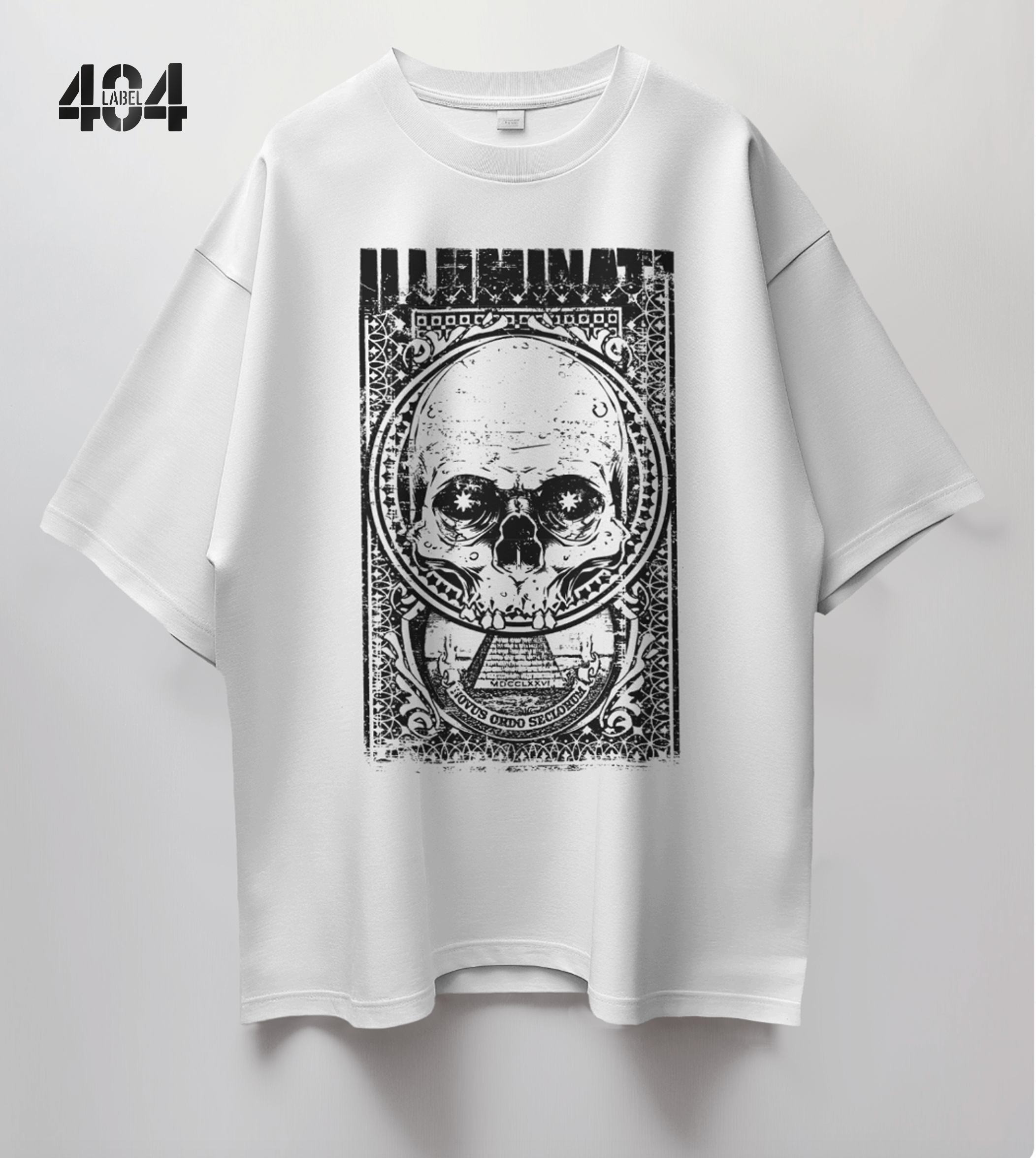 Illuminati Skull Oversized Graphic Tee*