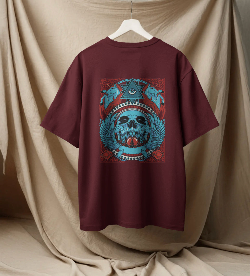 Mystic Skull Graphic Oversized T-Shirt