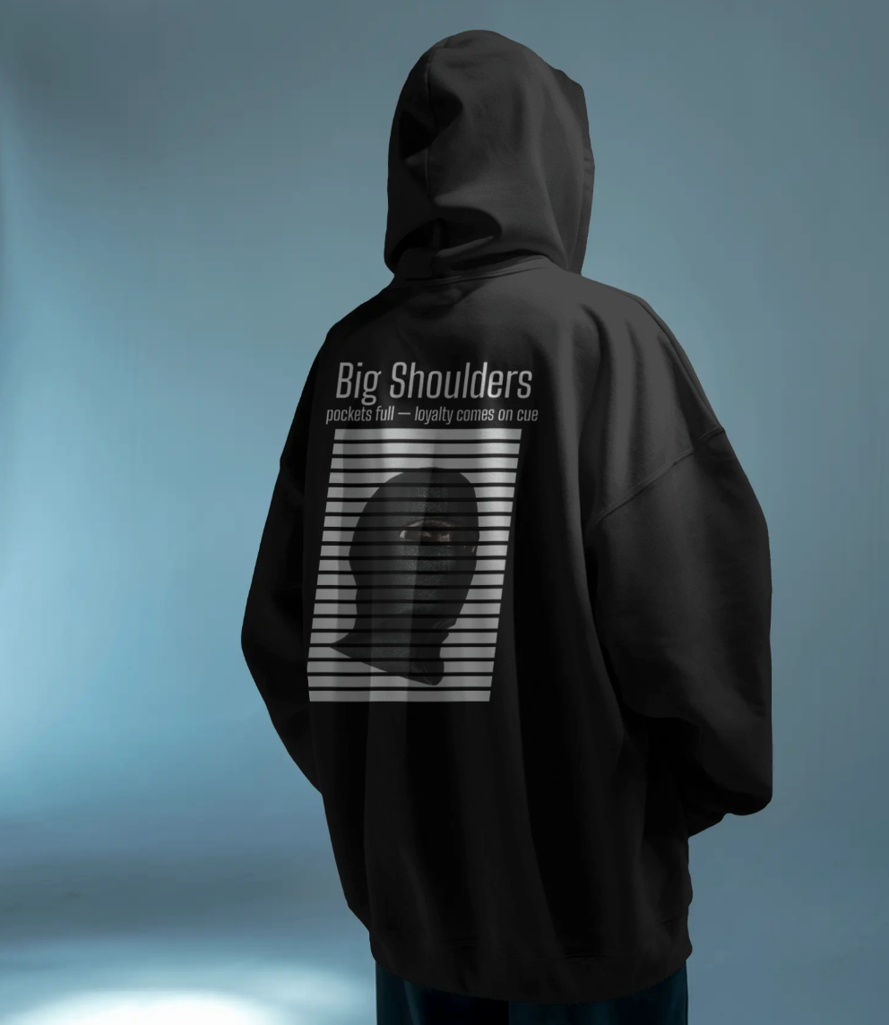 🔒 'Big Shoulders' Statement Hoodie | Heavyweight 320 GSM Fleece 🌟 Overview