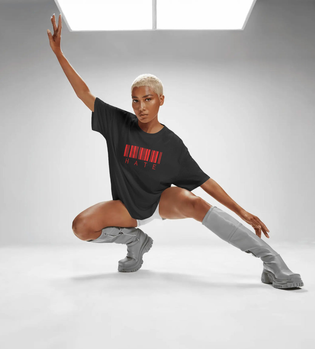 Barcode “HATE” Oversized T-Shirt