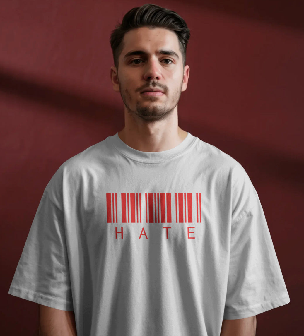 Barcode “HATE” Oversized T-Shirt