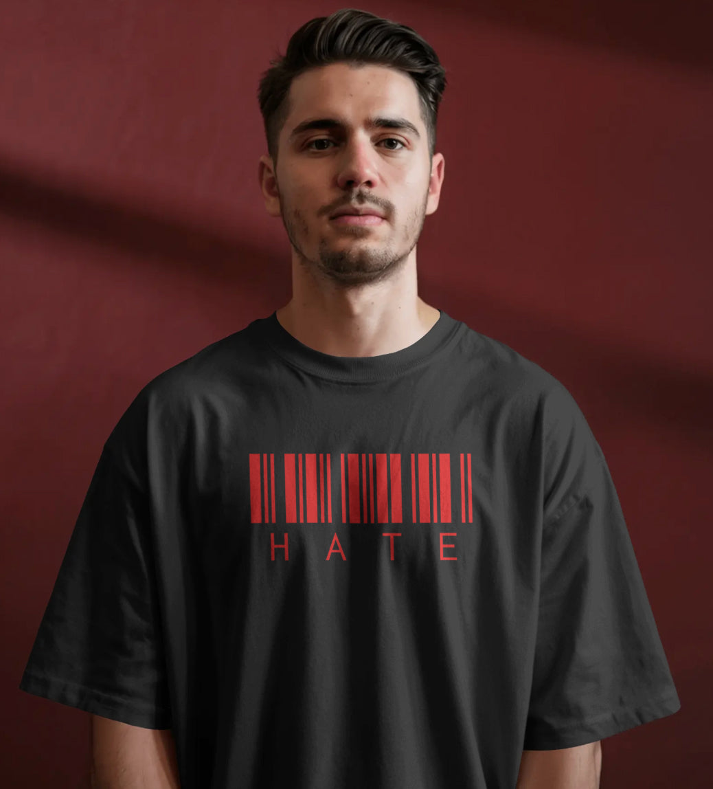 Barcode “HATE” Oversized T-Shirt