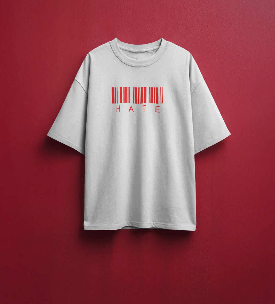 Barcode “HATE” Oversized T-Shirt