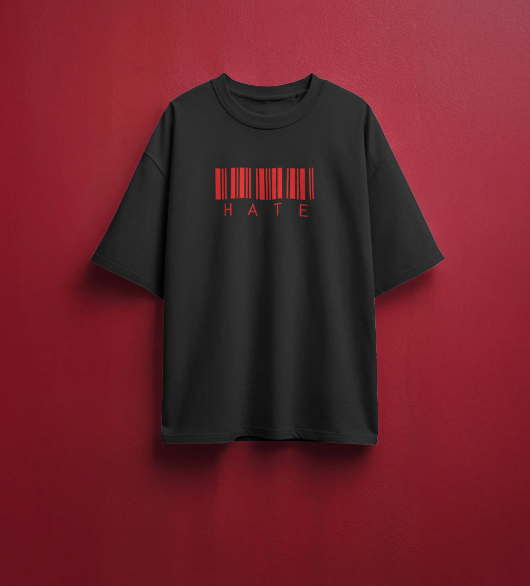 Barcode “HATE” Oversized T-Shirt