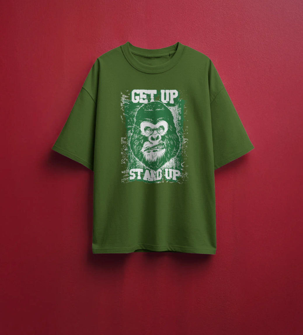 Get Up Stand Up Gorilla Graphic T-Shirt
