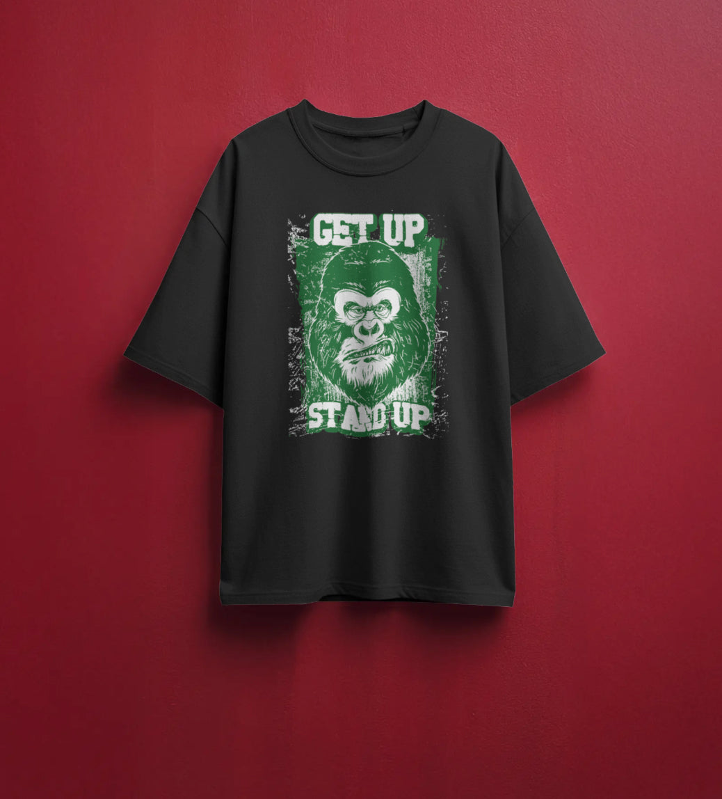 Get Up Stand Up Gorilla Graphic T-Shirt