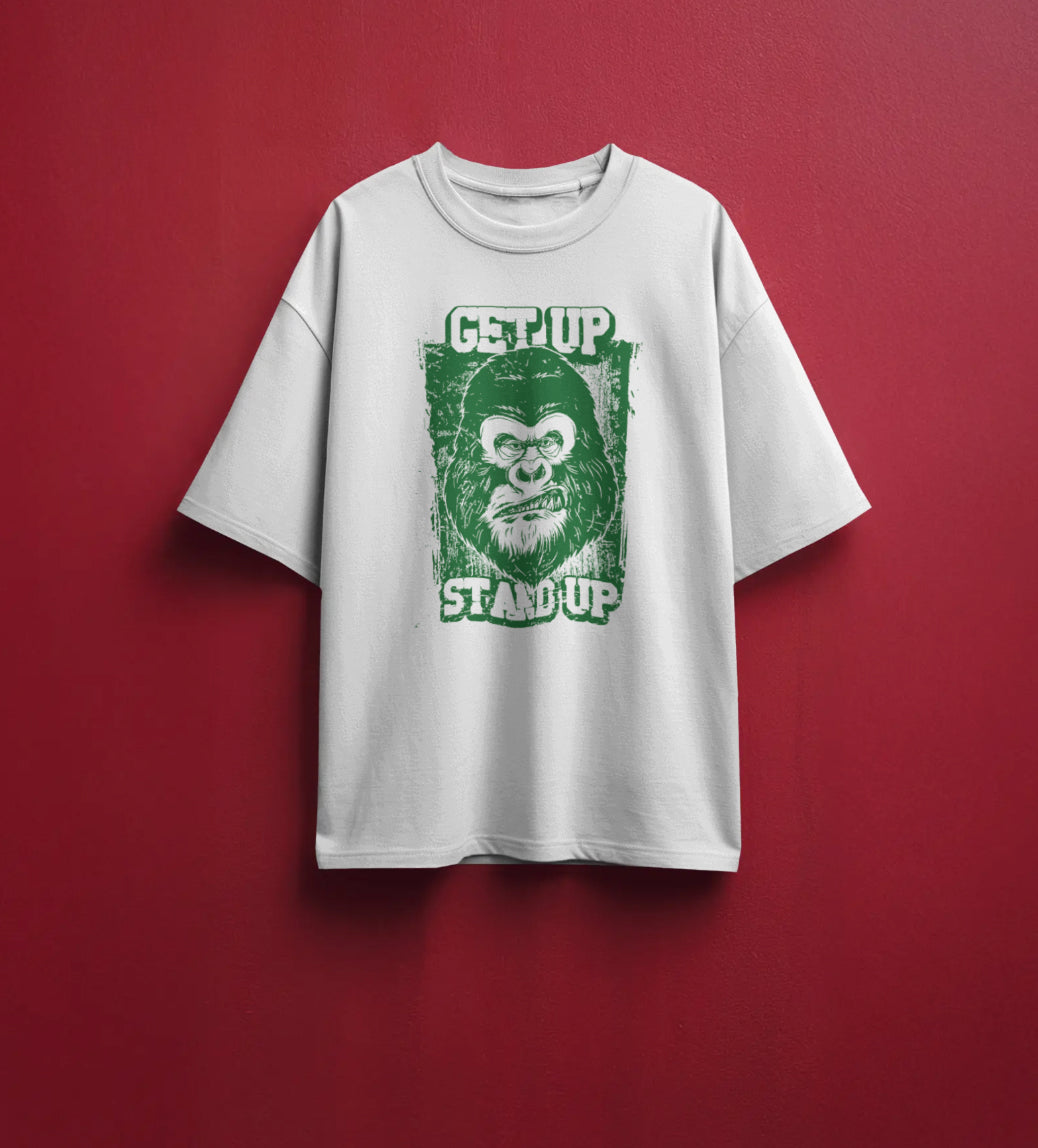Get Up Stand Up Gorilla Graphic T-Shirt